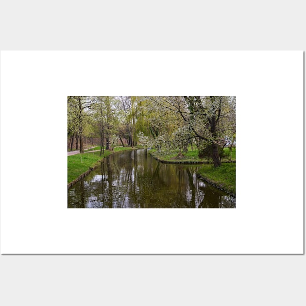 Park with water canals and trees Wall Art by naturalis